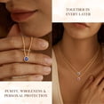 thumbnail image 4 of Turandoss Garnet Birthstone Necklaces for Women Trendy Dainty 14K Gold Plated Created Round Red January CZ Birthstone Pendant Necklace Personalized Jewelry Birthday Gifts for Women, 4 of 7