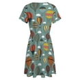 thumbnail image 5 of Hot Air Balloon Pattern Sky Dress Summer Street Style Dresses Female Short Sleeve Printed Sundress, 5 of 7