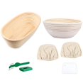 thumbnail image 1 of 6pcs Banneton Proofing Bread Basket With Removable Liner And Scraper For Baking Tools, 1 of 5
