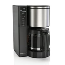 Hamilton Beach Premium 12-Cup Programmable Drip Coffee Maker Machine with Glass Coffee Pot, Cafetera, Black