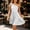 White, variant on Blmnix Women Dress Fit & Flare One Shoulder Peplum Flowy Dresses Petticoat Red Tie Neck Sleeveless Mini Casual Summer Dresses for Women S