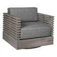 thumbnail image 2 of Vivid Swivel Outdoor Patio Chair in Gray Eucalyptus Wood with Gray  Cushions, 2 of 12