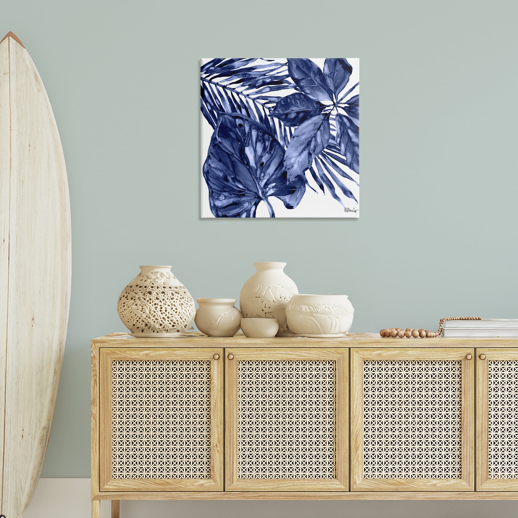 Stupell Industries Hued Plant Fronds Botanical & Floral Painting Gallery Wrapped Canvas Art Print Wall Art, 30 x 30