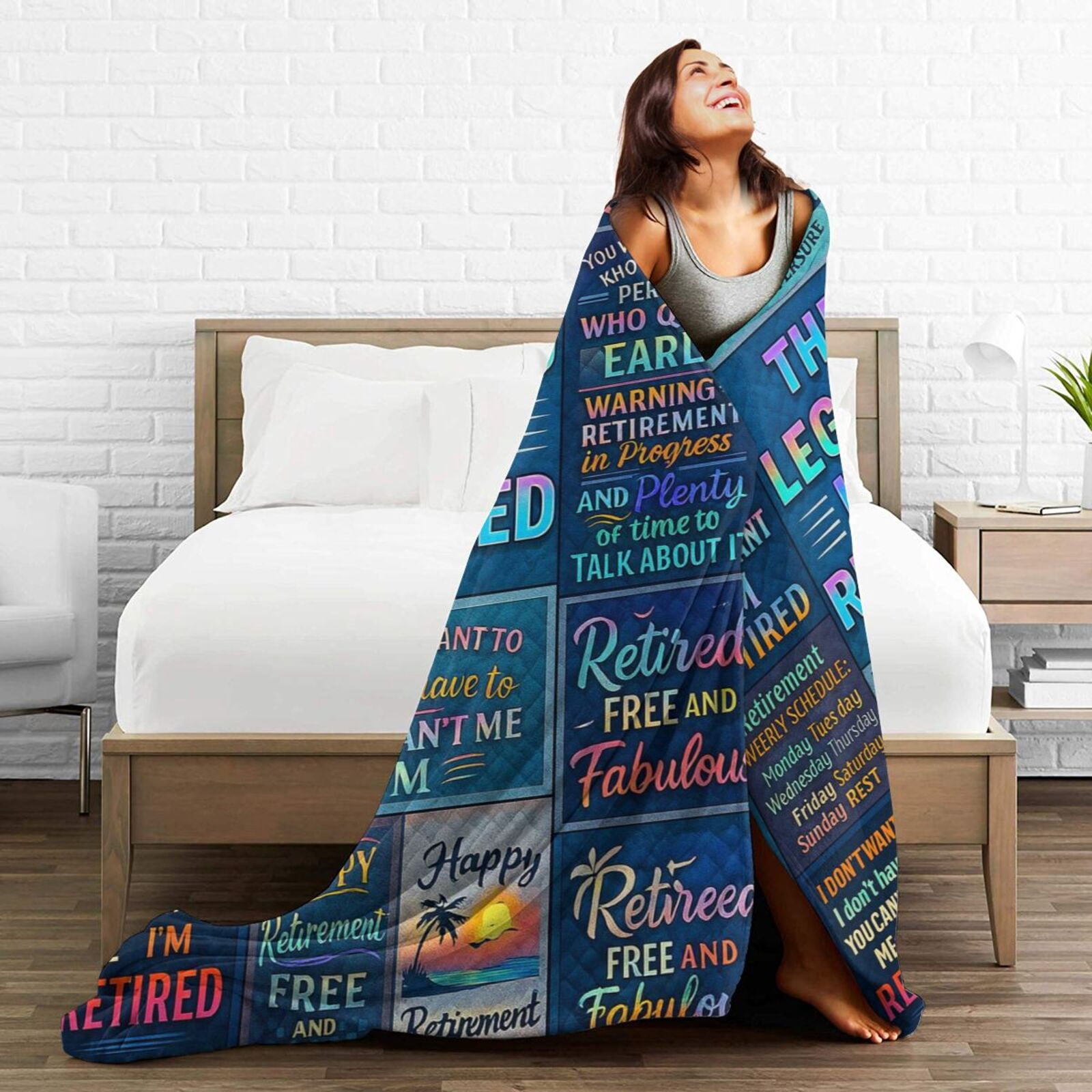 Retirement Gifts for Women Men, Best Retirement Gift, Retirement Gifts for Women 2025 Coworker Teacher, Retired Gifts for Christmas Throw Blanket 50x40