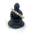 thumbnail image 2 of Handcrafted White Compressed Turquoise Laughing Buddha Feng Shui Bracelet for Men, Women, Gemstone Beaded Bracelet, Good Luck, Wealth, and Protection, Handmade Fashion Jewelry, White, Adjustable Size, 2 of 6