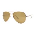 thumbnail image 2 of Mens Temper Glass Lens Tear Drop Shape Officer Style Pilots Sunglasses Gold Brown, 2 of 4