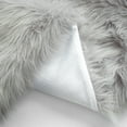 thumbnail image 3 of Lanco Fluffy Sheepskin Faux Fur Shag Area Rug, Grey, 30x46, 3 of 5