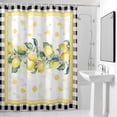 thumbnail image 3 of Shower Curtain for Bathroom Retro Watercolor Lemon Leaves Waterproof Bath Curtains Shower Curtains with Hooks,Farm Fruit Art Buffalo Plaid Bathroom Curtain Privacy Drapes for Bathtubs Toilet 36x72in, 3 of 9