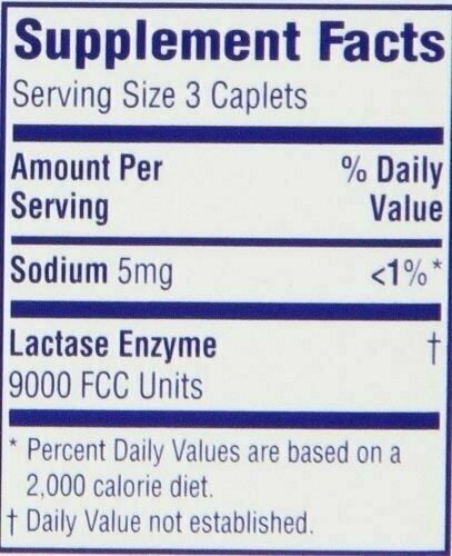 3 Pack Lactaid Caplets Lactase Enzyme Supplement, 120 Count each