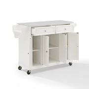 Crosley Furniture MDF Wood Granite Top Kitchen Cart in White