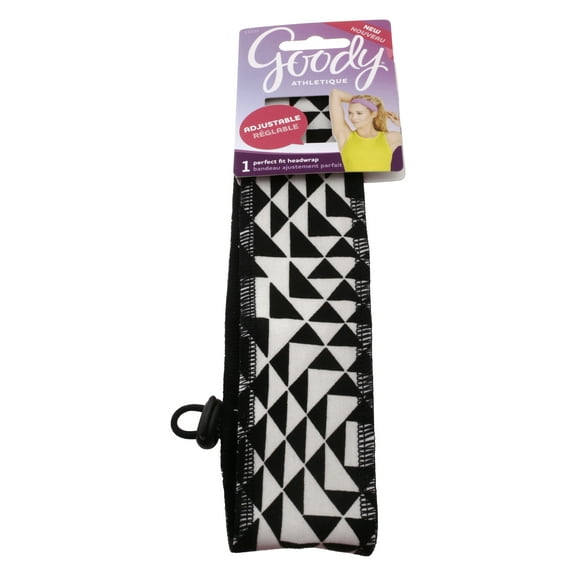 Goody Athletic Adjustable Geometric Headwrap - Black and White