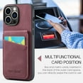 thumbnail image 5 of Allytechgroup Retro Wallet Case for Apple iPhone 13 Pro Max, RFID Blocking Cards Holder Kickstand Bumper Shockproof Anti-Scratch Premium PU Leather TPU Back Cover for Women Men, Red, 5 of 7