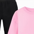 thumbnail image 5 of Gibobby Girls Outfits 2 Piece Crew Neck Short Sleeve Patchwork Tops And Skirts Set Breathable Sprotswear Summer Girls Clothes Set(11-12 Years,Pink), 5 of 6