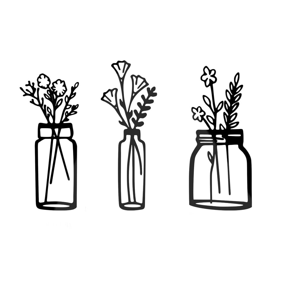 Buy 3D Acrylic Wall Stickers 3D Hollow Vase Flower Wallpaper Living