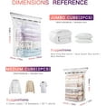 thumbnail image 4 of Elegear Cube Vacuum Storage Bag-4 Pack (2 Jumbo + 2 Medium) Extra Large Space Saver Bags, Large Capacity Clothing Storage Bags for Clothes Pillows Comforters Quilts Blankets, 4 of 8