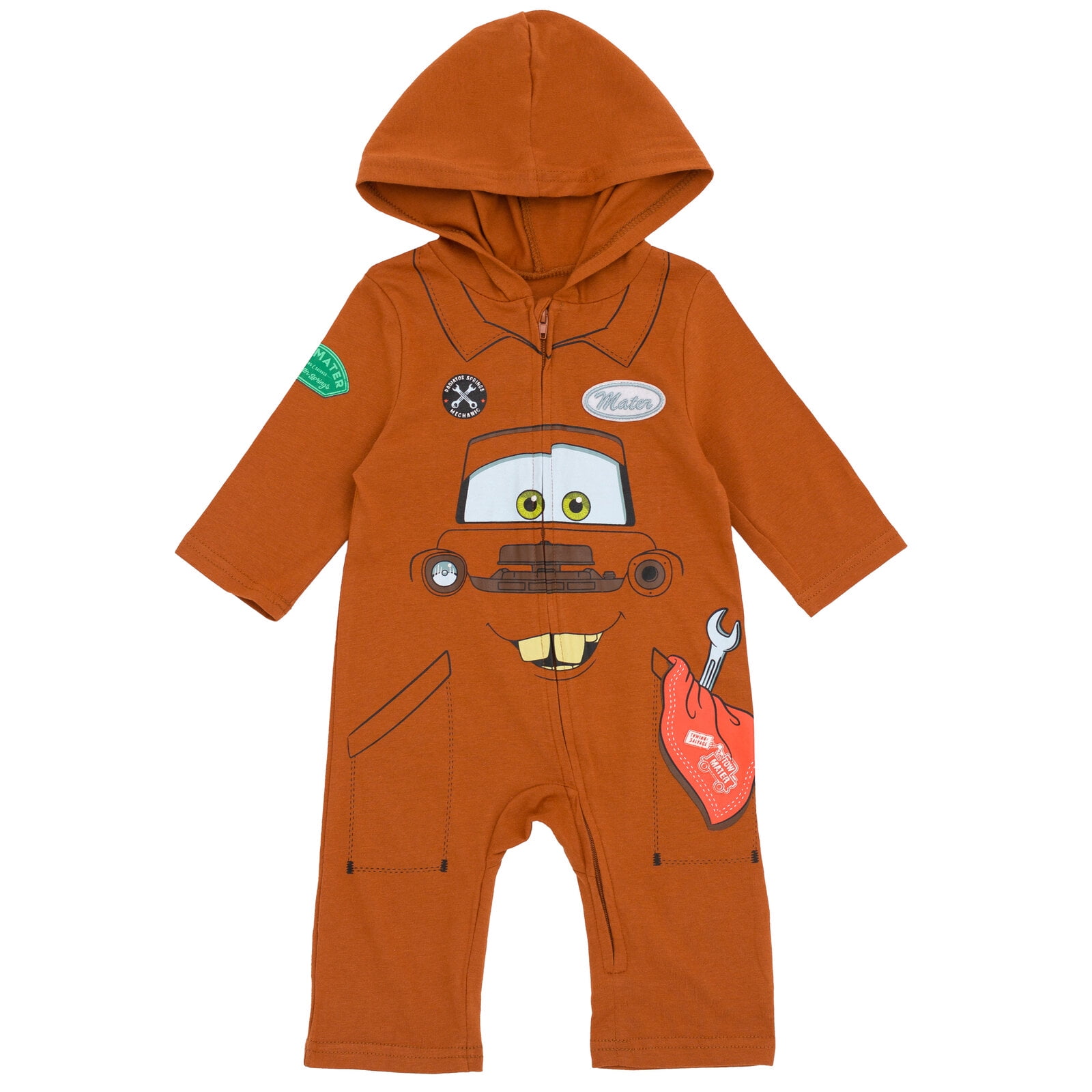 Disney Cars Little Boys' Cosplay Hooded One Piece Brown Tow Mater