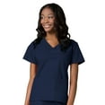 thumbnail image 1 of Maevn Core Contrast Y-Neck Mock Wrap Scrub Top [XXS - 5XL, FREE SHIPPING], 1 of 1