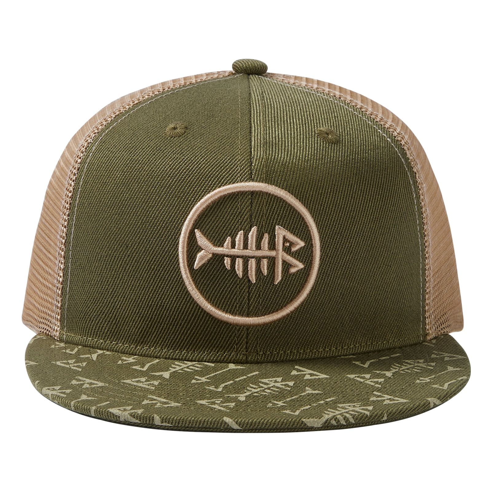 BASSDASH Flat Brim Trucker Cap Adjustable Snapback Hat Mesh Back For Men Women
