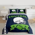 thumbnail image 2 of Castle Fairy Sport Rugby Football Full Size Comforter Sets 3-Piece for Female Men Adults,Ball Gamer Bedding Comforter Set,Navy Blue Green Lightweight Bedding Sets,Ultra Soft Home Decor,Reversible, 2 of 8