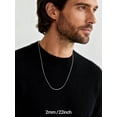 thumbnail image 3 of PROSTEEL Stainless Steel Necklace for Men Women 2mm Snake Chain 20 Inch Birthday Mother Jewelry Gifts for Adults Boyfriend Girlfriend, 3 of 8
