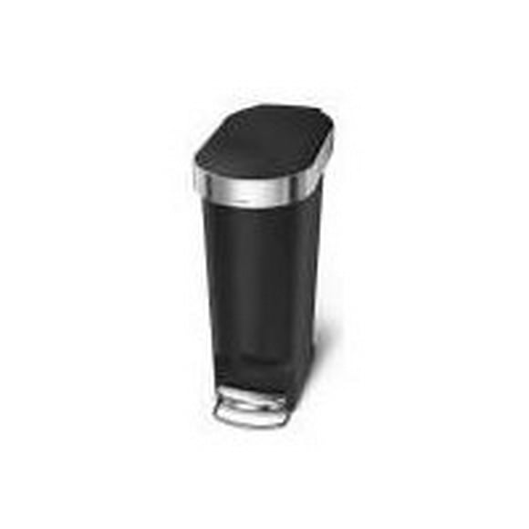 Simplehuman - Trash can - flip lid - 10.6 gal - foot pedal - plastic - black