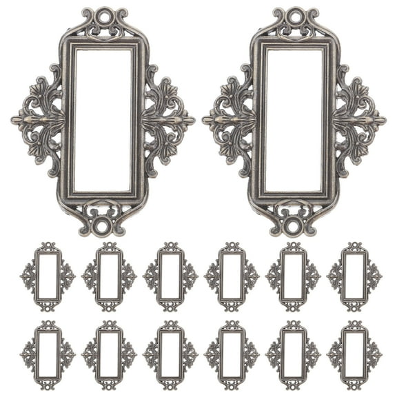 Raindrops 24Pcs Vintage Metal Label Holders Dark Brown for Drawer Cabinet Organization