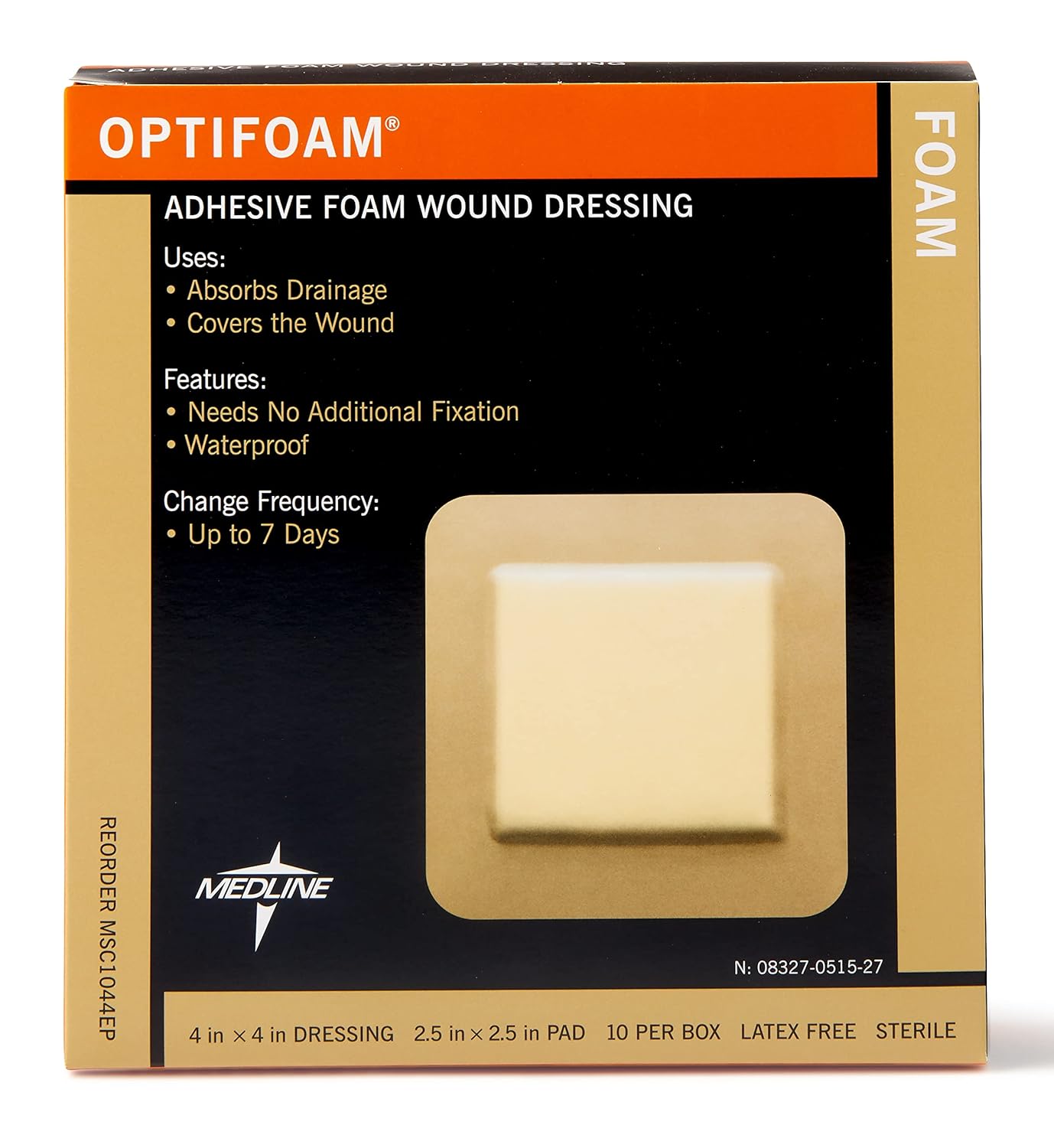 Optifoam Adhesive Foam Wound Dressings Pads, 10 Ea..