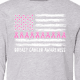thumbnail image 4 of Inktastic Breast Cancer Awareness Pink Ribbons and Flag Long Sleeve Youth T-Shirt, 4 of 5