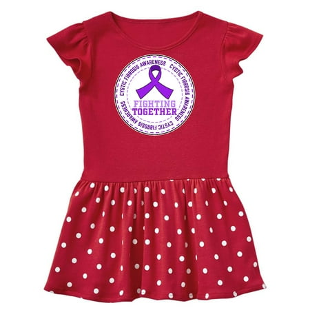 

Inktastic Fighting Together- Cystic Fibrosis Awareness purple ribbon Gift Toddler Girl Dress