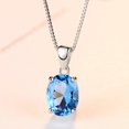 thumbnail image 2 of Bellitia Jewelry 925 Sterling Silver Women's Birthstone Pendant Necklace, Blue Topaz Oval Cut Women's Necklace for Anniversary, Birthday, Valentine’s Day, 2 of 6