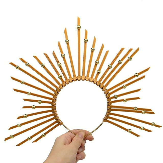 Mary Halocrown Headband Baroque Tiara Crown Spiked Halocrown Sunburst Greek