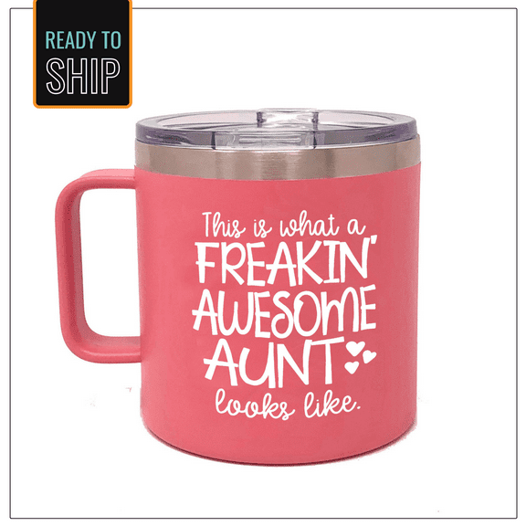 Freakin' Awesome Aunt Coral 14 oz Camper Tumbler