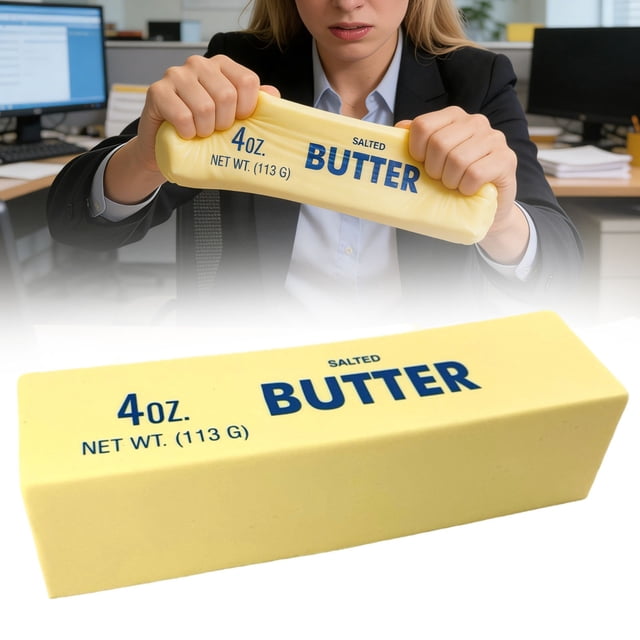 Squeeze Butter Squishy Toy, PU Material Butter Stick Slow Rising Squeeze Food Fidget Toy for Office School