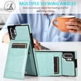 thumbnail image 5 of Phone Case for Samsung Galaxy Note 10 Plus Glaxay Note10+ 5G with Tempered Glass Screen Protector Credit Card Holder Wallet Cover Stand Leather Cell Gaxaly Note10 + Notes 10+ Not 10Plus Cases Green, 5 of 7