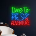 thumbnail image 2 of Handmadetneonsign Time To Adventure Neon Sign, AirPlane Wall Art Decor, Travel Agency Wall Decor, 2 of 5