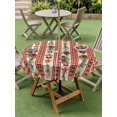 thumbnail image 3 of Outdoor Tablecloth with Umbrella Hole and Zipper, Christmas Poinsettia Round Table Cloth 60 Inch Waterproof Tablecloth, Xmas Pine Branch Snowflake Bell Stars Picnic Table Cover for Patio Camping, 3 of 7