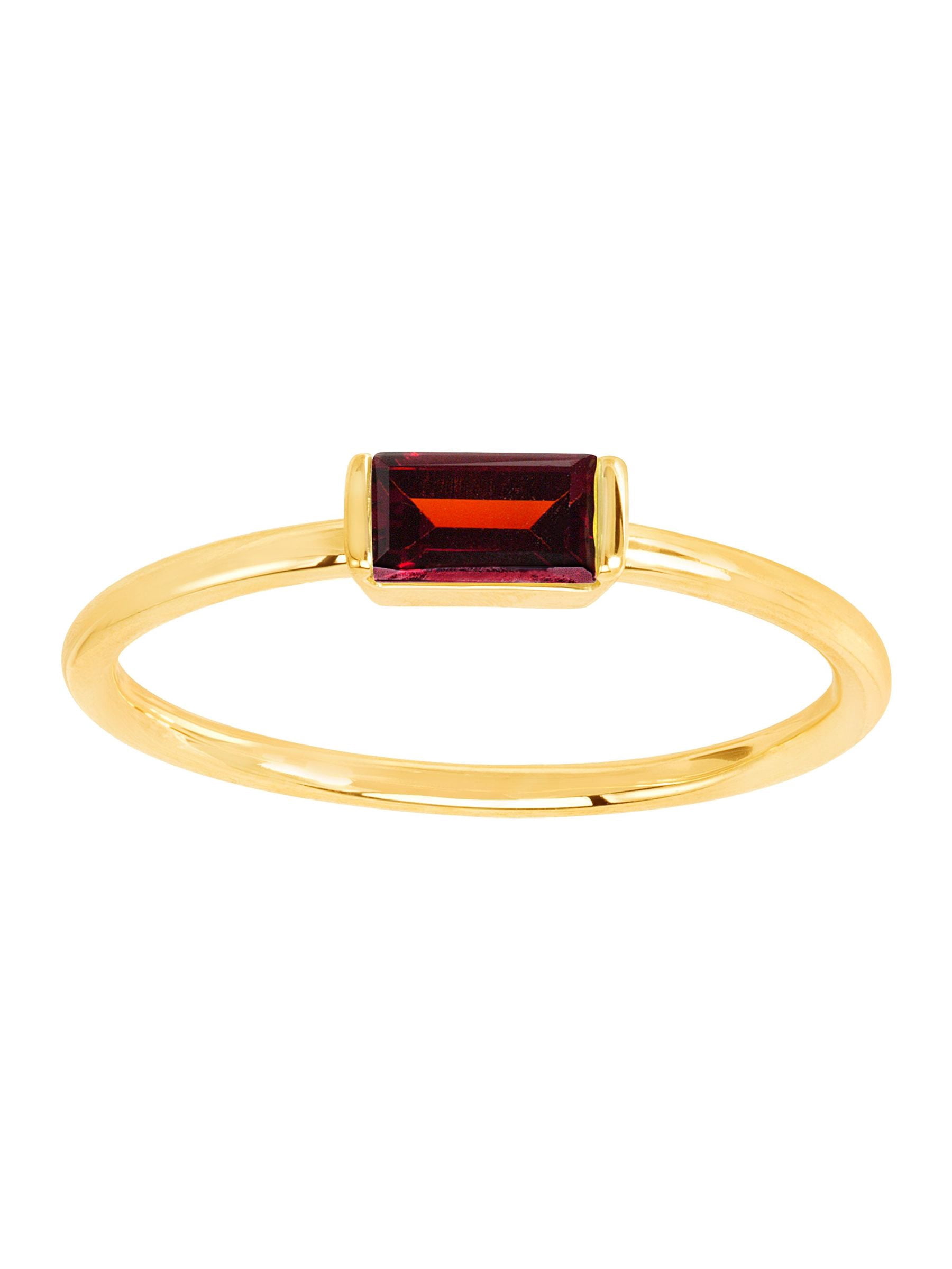 Natural Garnet January Birthstone Ring 