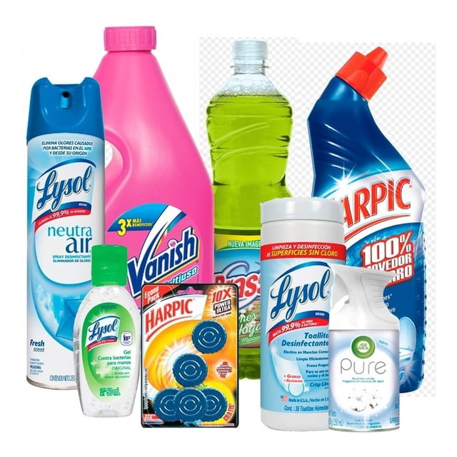 Kit Basicos de la casa Productos De Limpieza Para El Hogar Multimarcas 8 piezas