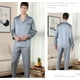 thumbnail image 4 of Pijamas Manga Larga Casual Solapa Satén Para Hombre Conjunto, 4 of 8