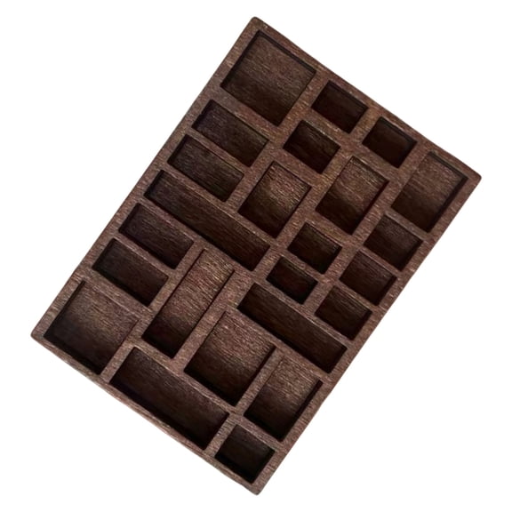Miniature Wooden Crystal Box Pocket Sized Jewelry Holder Trinket Storage Shelf for Men and Women Bedroom Decoration