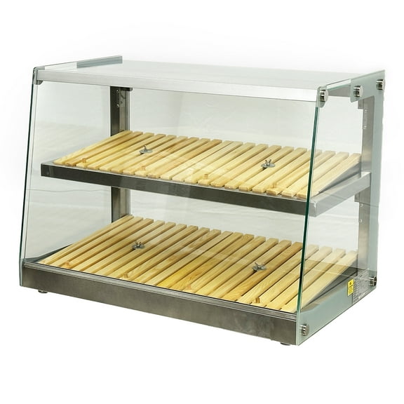27 in. Commercial Wood Dry Case Countertop Lighted Display Showcase 100L Bakery Display 110V 3.5 Cu.Ft.
