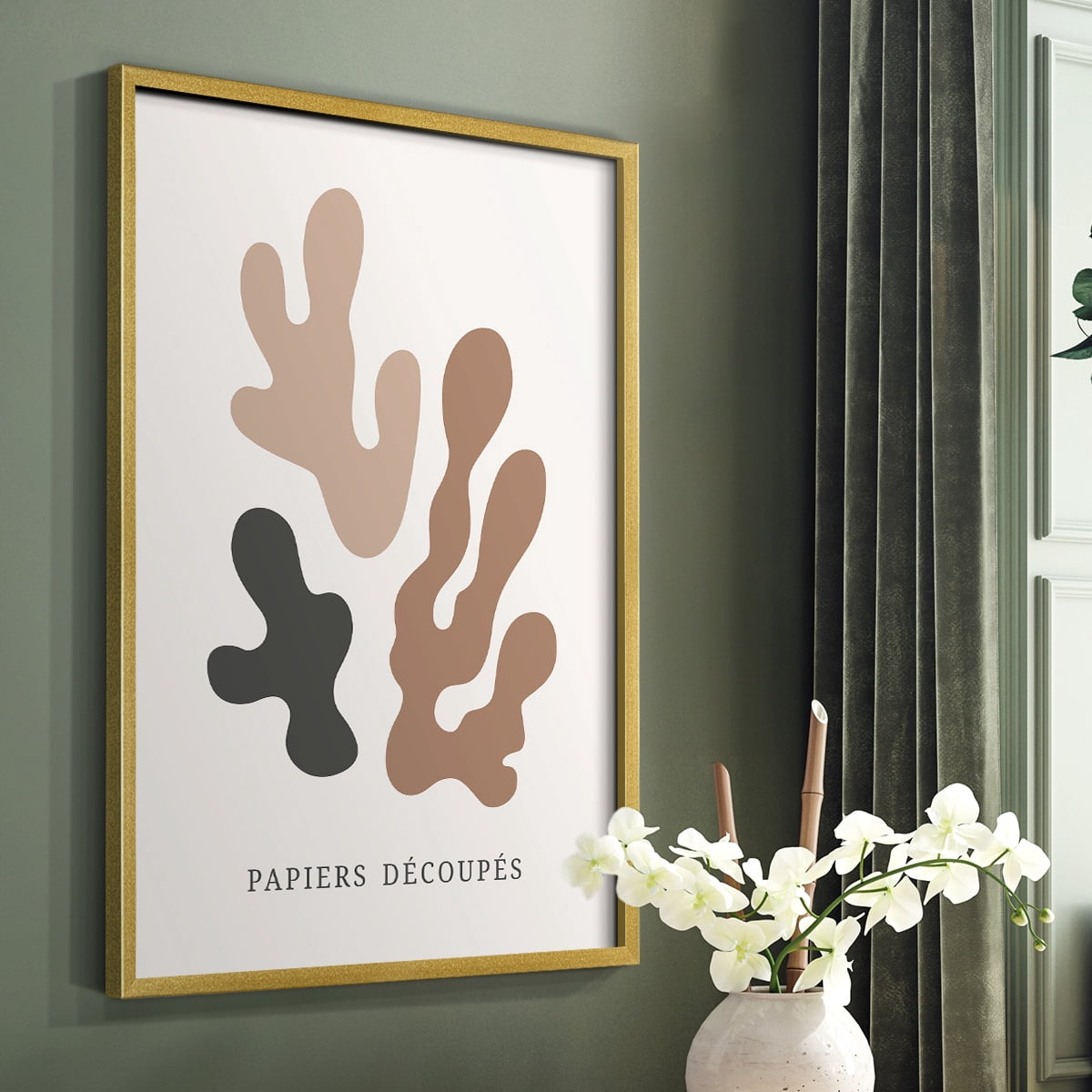 Matisse CDIV in Gold Solid Wood Framed Print No Nail Hanging