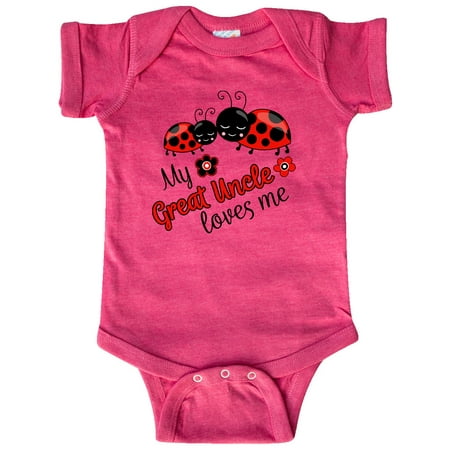 

Inktastic My Great Uncle Loves Me with Cute Ladybugs Gift Baby Boy or Baby Girl Bodysuit