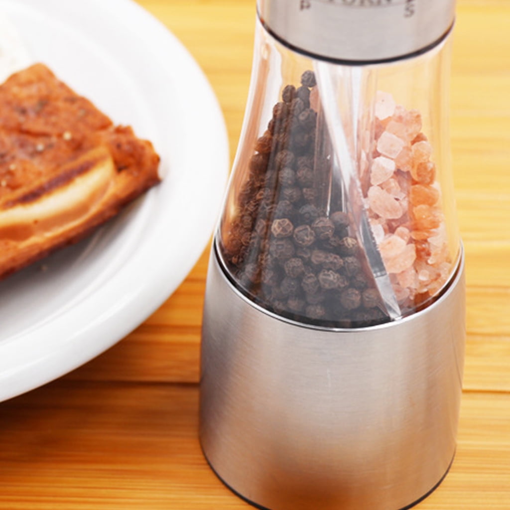 Geemin Stainless Steel Salt Pepper Grinder Set Shaker Adjustable Coarseness Refillable