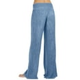 thumbnail image 2 of Simua Women's Casual Pull-on Pant with Elastic Waist High Waist Denim Wide Leg Palazzo Pants Jeans Trousers Light Blue,M, 2 of 6