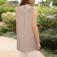 thumbnail image 3 of Women’s Tank Tops for Summer Casual Sleeveless Crew Neck Irregular Fit Slim Solid Color Tank Tops for Going Out Beige L, 3 of 5