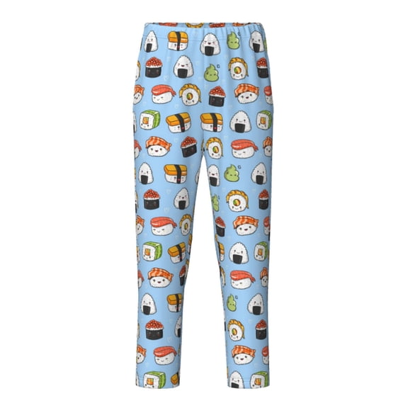 Xecao Kawaii Sushi (2) Print Teenagers' Pajama Pants Long Sleep Pants Soft Elastic Waist Pajama Bottoms Elastic waist with 2 Pockets 5-16 Years-XS(5-6)