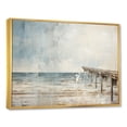 thumbnail image 2 of Designart "Minimalistic Beige Pier On The Horizon II" Coastal Pier Floater Framed Wall Art Living Room, 2 of 5