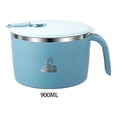 thumbnail image 2 of Naiovety Tazón de fideos instantáneos de acero inoxidable, elegante, ligero y portátil, versátil, seguro Cocina y Comedor azul nórdico 900ML, 2 of 6