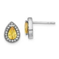 thumbnail image 3 of Sterling Silver Rhodium-Plated Yellow & Clear Cubic Zirconia Post Stud Earrings, 3 of 3